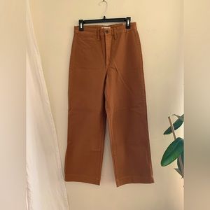 Madewell emmett full length slim wide leg pants - size 28 - camel color